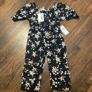 Jessica Simpson Kids Black Floral Romper Size 4 - New with tags
